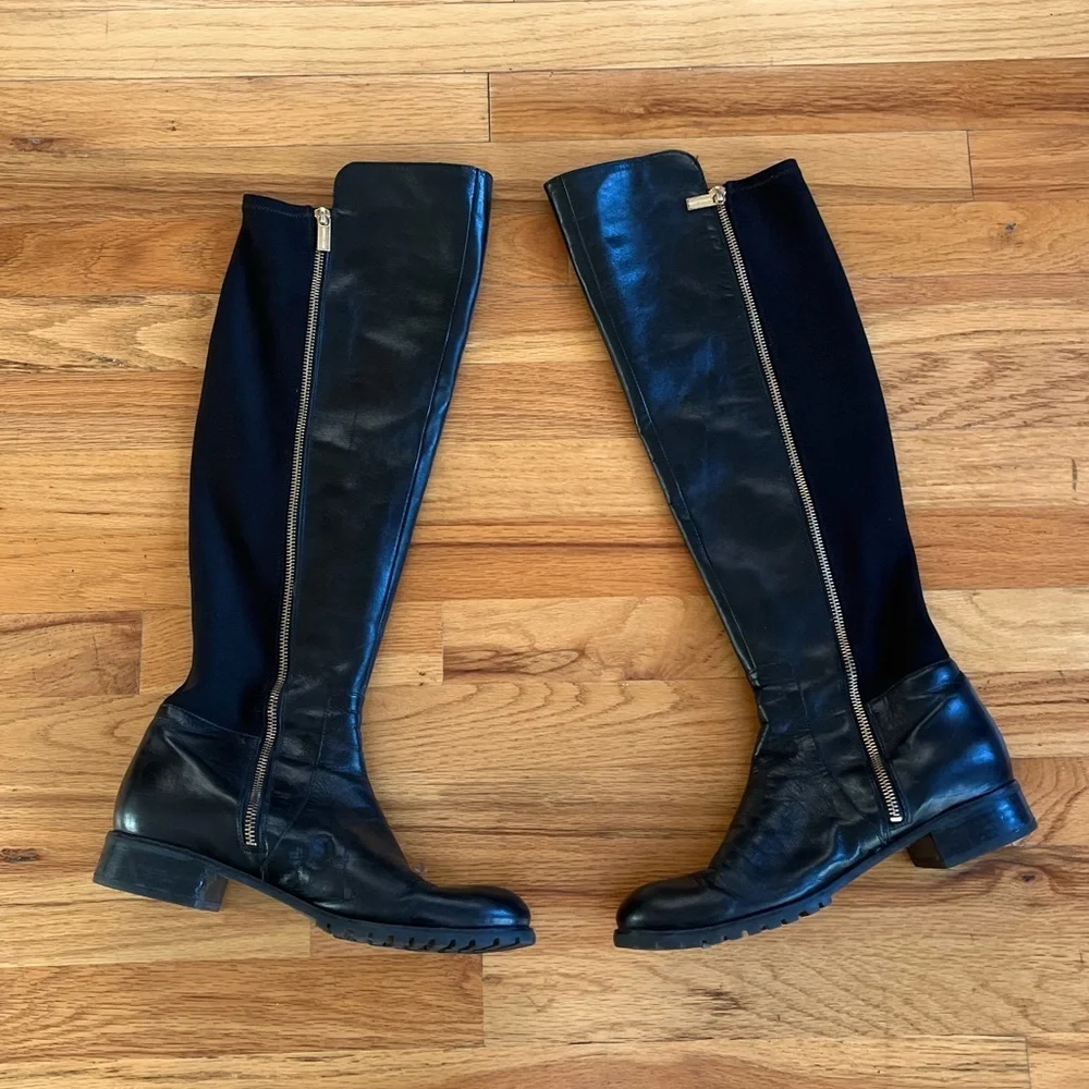 MICHAEL KORS Bromley Over the Knee Vlack Leather Boots 7